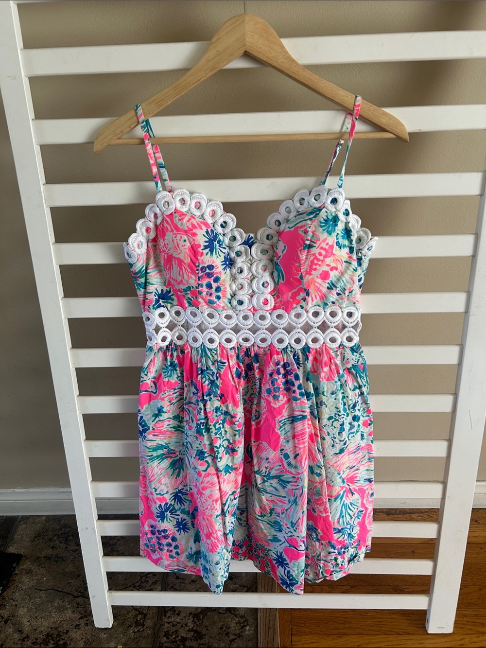 Lilly Pulitzer Rika Tiki Pink Gypsea Mini Dress Fit Flare Unicorn Size 6